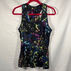 Lukka Womens Racerback Tank Athletic Exercise Printed Shirt Celestial Size L